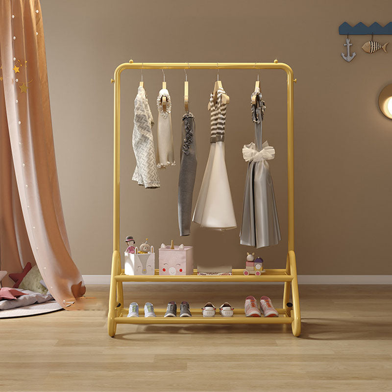 Modern Goldern Coat Hanger Free Standing Coat Rack with Storage Shelving