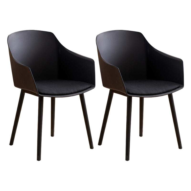 Modern Plastic Dining Room Upholstered Black Leg Dining Chair