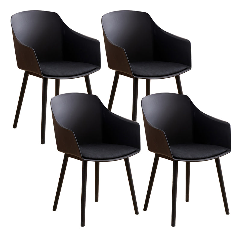 Modern Plastic Dining Room Upholstered Black Leg Dining Chair