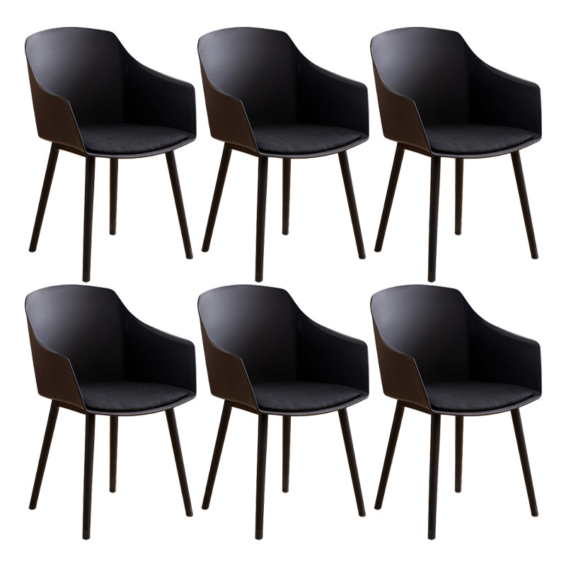 Modern Plastic Dining Room Upholstered Black Leg Dining Chair