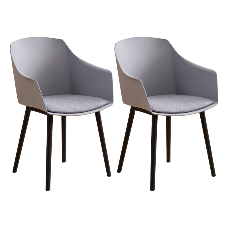 Modern Plastic Dining Room Upholstered Black Leg Dining Chair