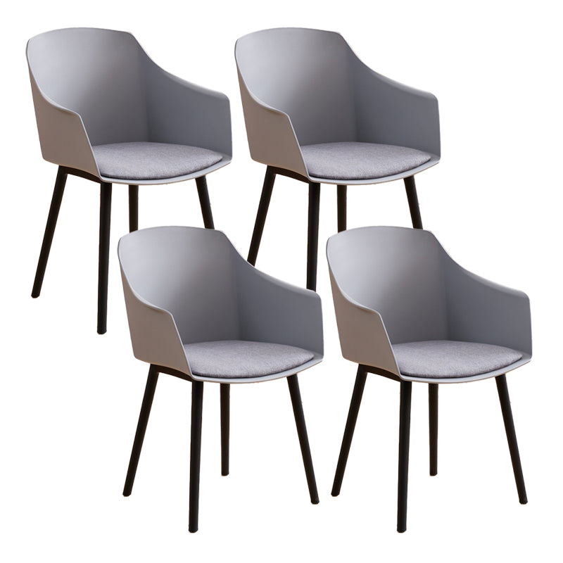 Modern Plastic Dining Room Upholstered Black Leg Dining Chair