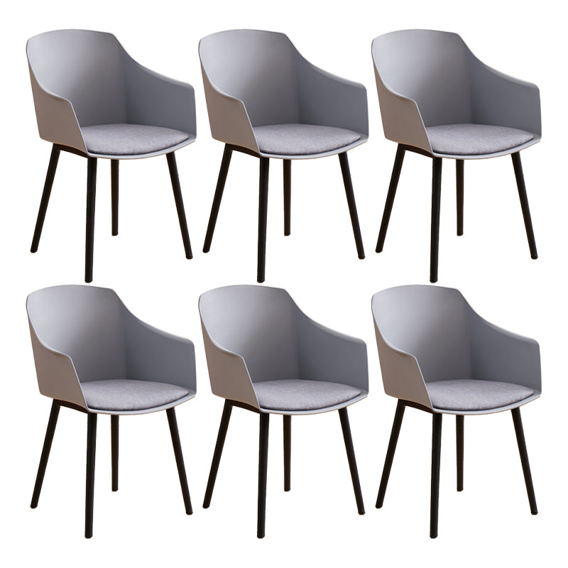 Modern Plastic Dining Room Upholstered Black Leg Dining Chair