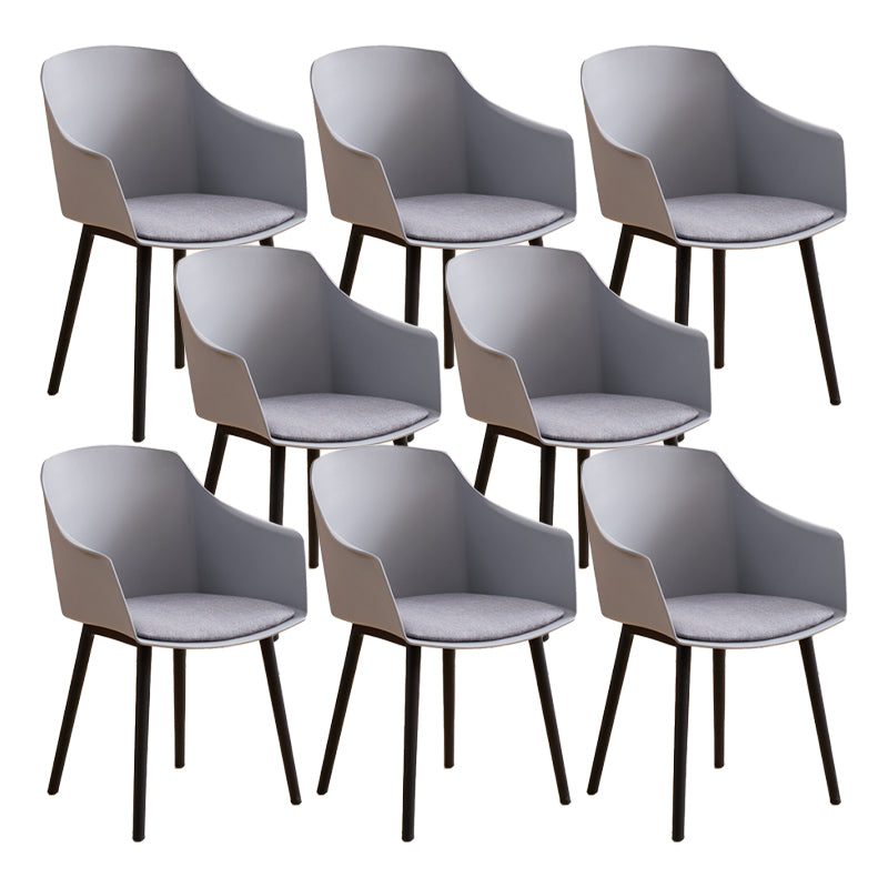 Modern Plastic Dining Room Upholstered Black Leg Dining Chair