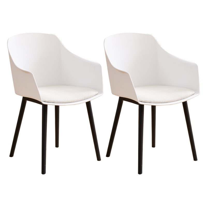 Modern Plastic Dining Room Upholstered Black Leg Dining Chair