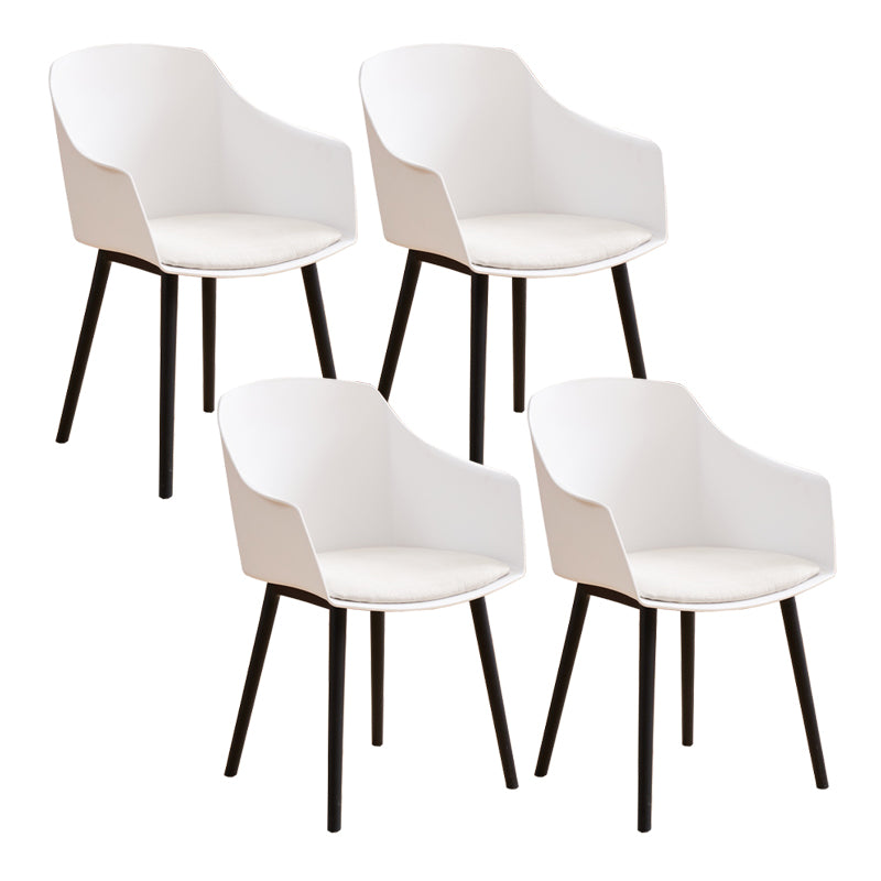 Modern Plastic Dining Room Upholstered Black Leg Dining Chair