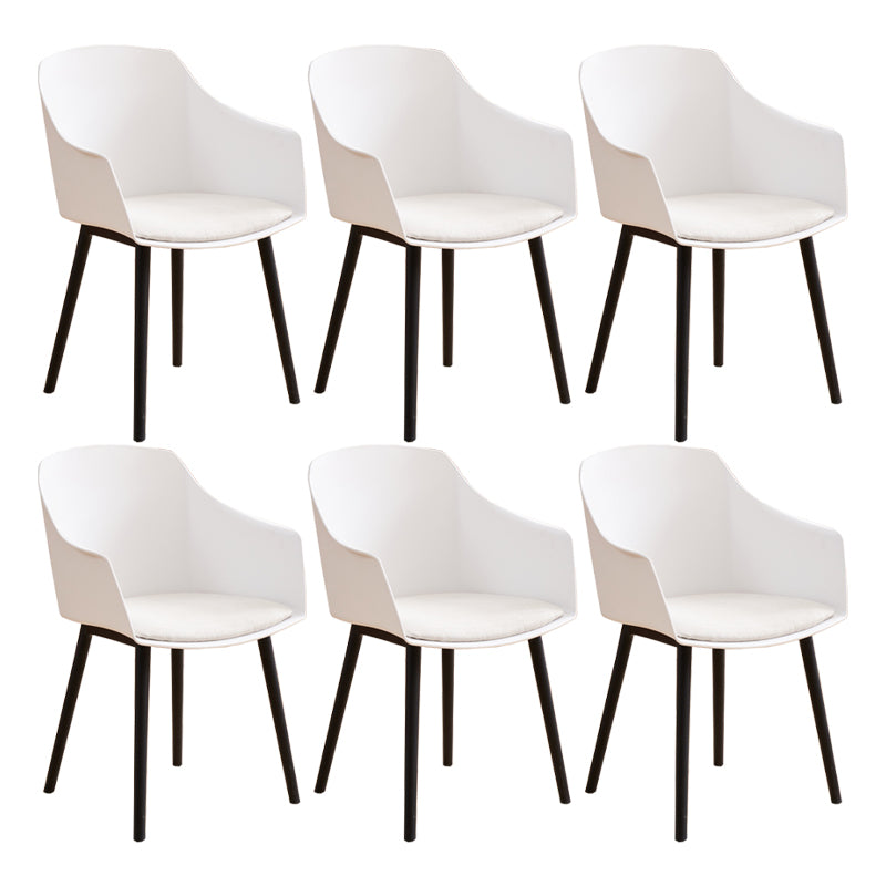 Modern Plastic Dining Room Upholstered Black Leg Dining Chair