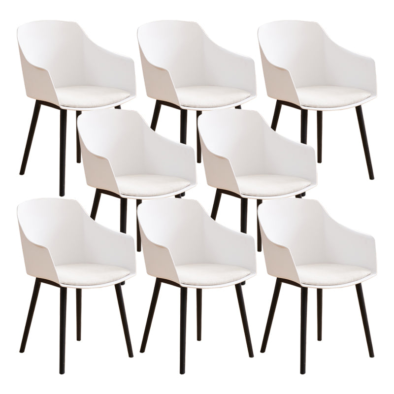 Modern Plastic Dining Room Upholstered Black Leg Dining Chair