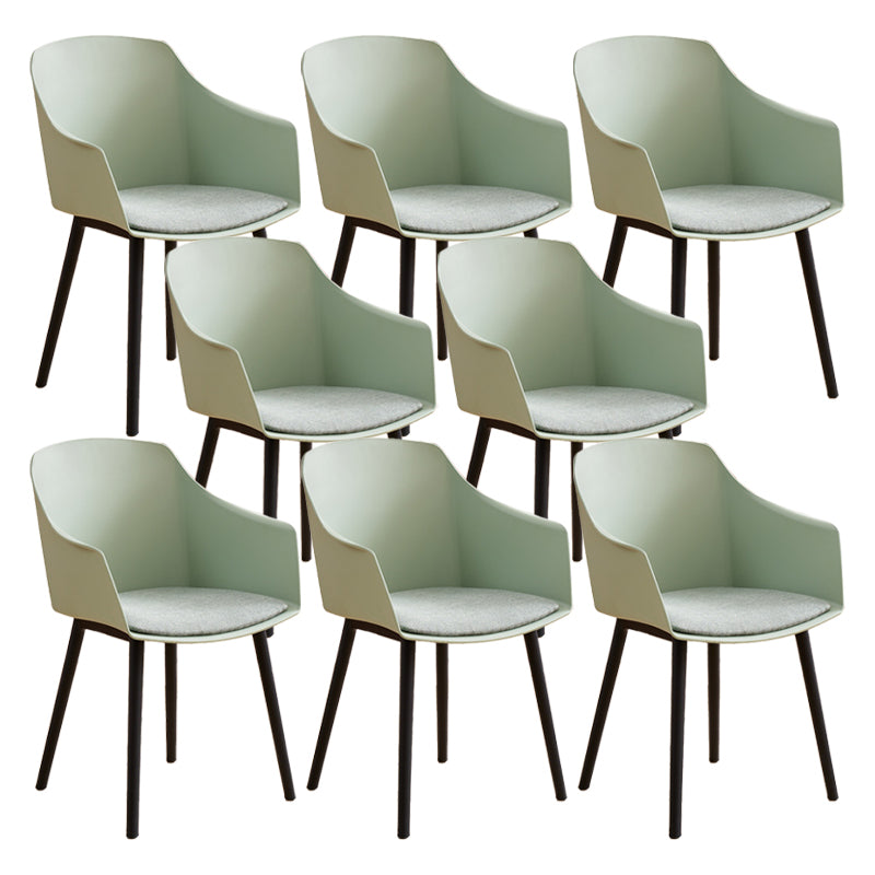 Modern Plastic Dining Room Upholstered Black Leg Dining Chair