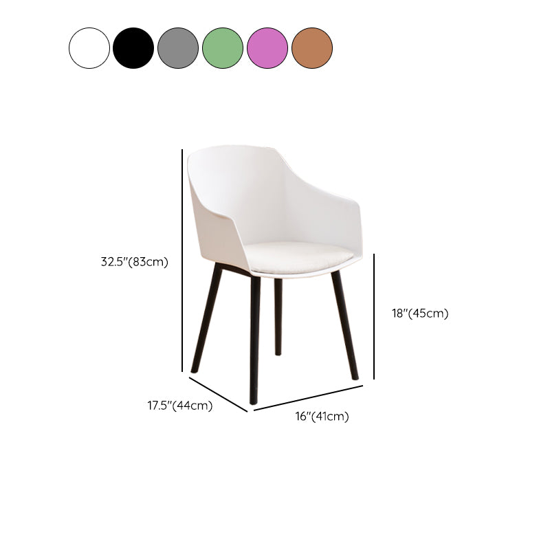 Modern Plastic Dining Room Upholstered Black Leg Dining Chair