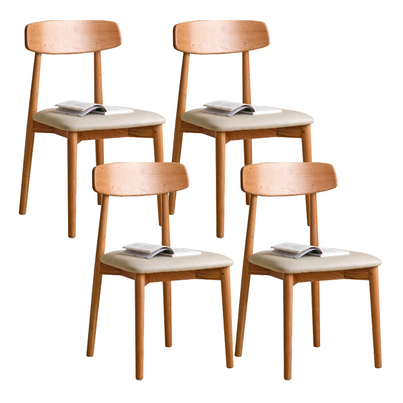 Contemporary Open Back Wood Armless Dining Chairs(Set of 1/2/4/6/8)