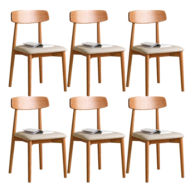 Contemporary Open Back Wood Armless Dining Chairs(Set of 1/2/4/6/8)