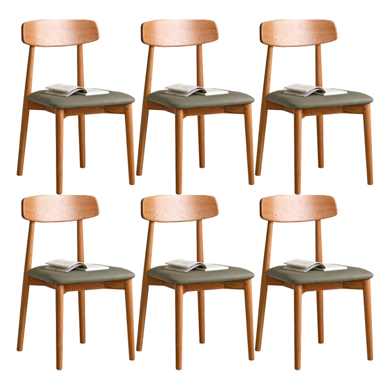 Contemporary Open Back Wood Armless Dining Chairs(Set of 1/2/4/6/8)