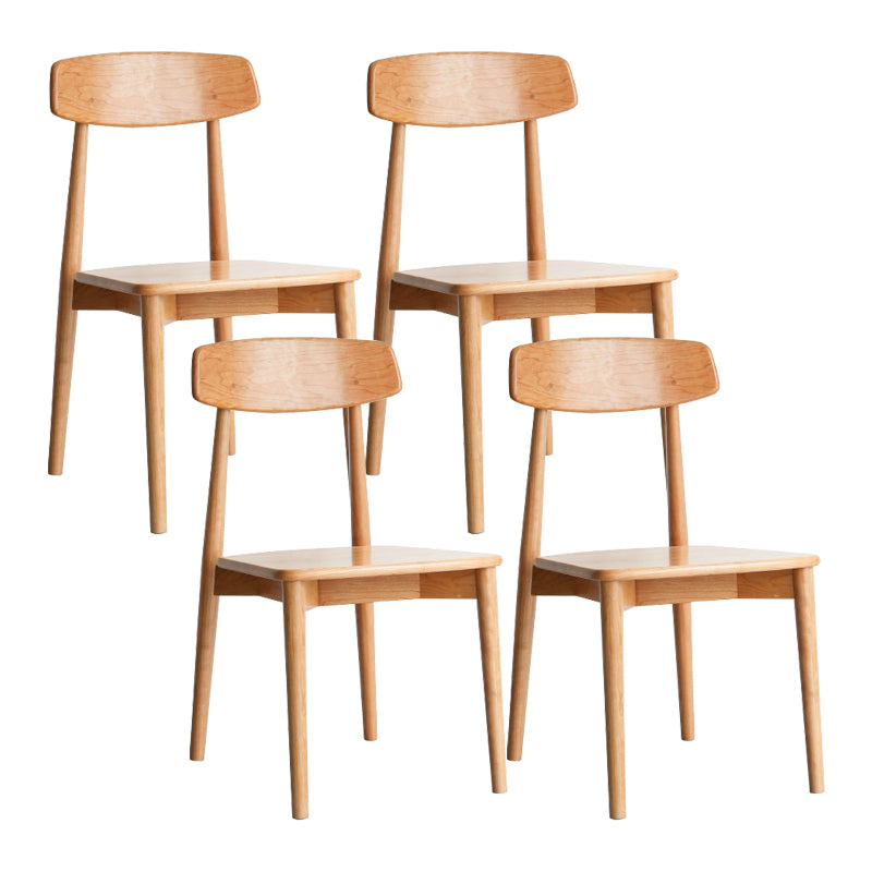 Contemporary Open Back Wood Armless Dining Chairs(Set of 1/2/4/6/8)