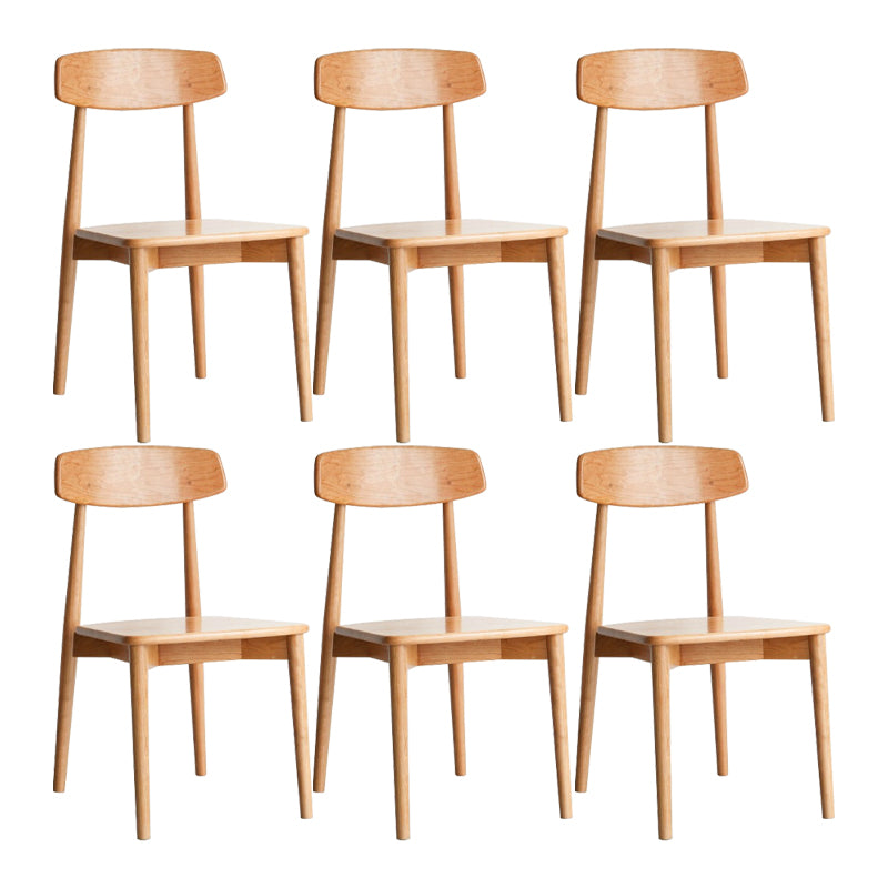 Contemporary Open Back Wood Armless Dining Chairs(Set of 1/2/4/6/8)