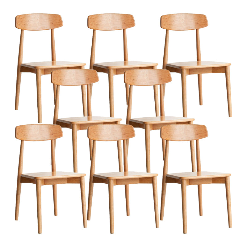 Contemporary Open Back Wood Armless Dining Chairs(Set of 1/2/4/6/8)