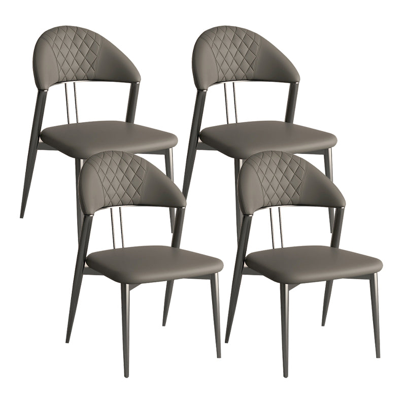 Contemporary Open Back Metal Armless Dining Chairs(Set of 1/2/4/6/8)