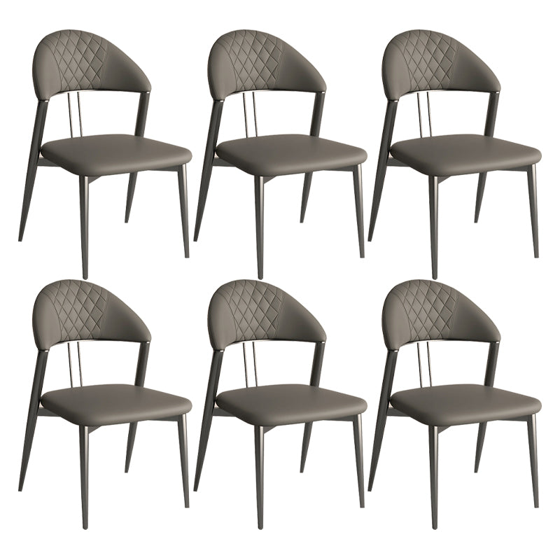 Contemporary Open Back Metal Armless Dining Chairs(Set of 1/2/4/6/8)