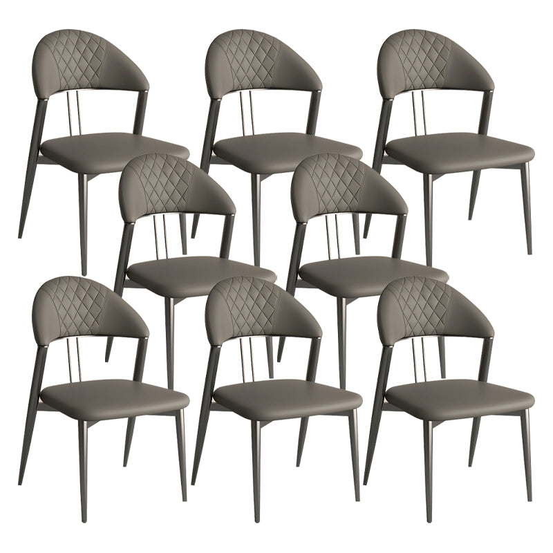 Contemporary Open Back Metal Armless Dining Chairs(Set of 1/2/4/6/8)