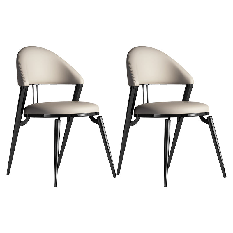 Contemporary Open Back Metal Armless Dining Chairs(Set of 1/2/4/6/8)