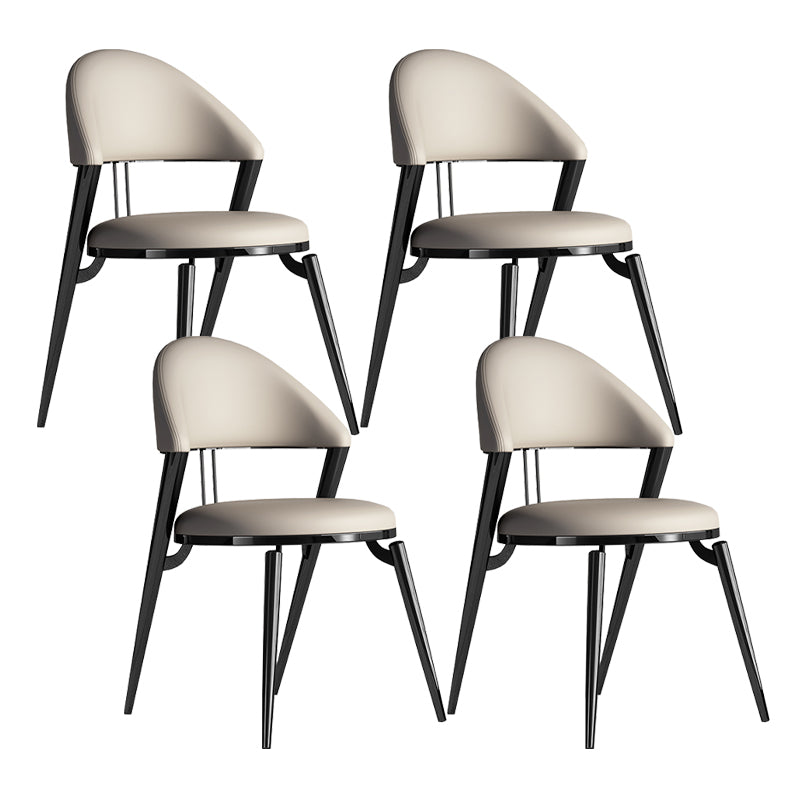 Contemporary Open Back Metal Armless Dining Chairs(Set of 1/2/4/6/8)