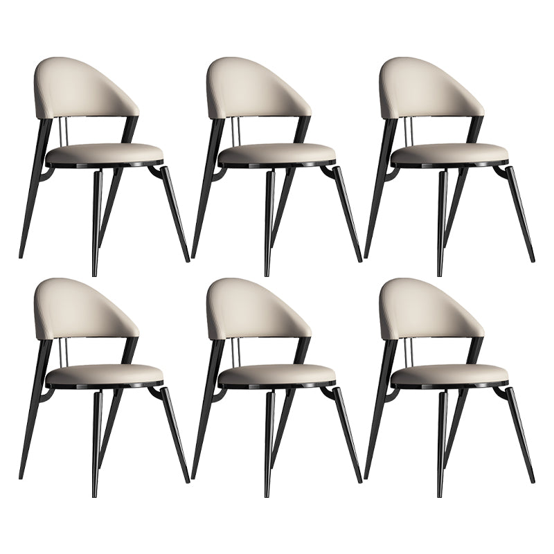 Contemporary Open Back Metal Armless Dining Chairs(Set of 1/2/4/6/8)