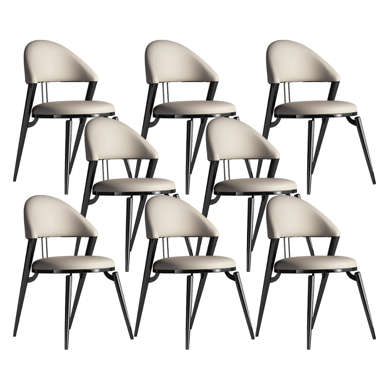 Contemporary Open Back Metal Armless Dining Chairs(Set of 1/2/4/6/8)