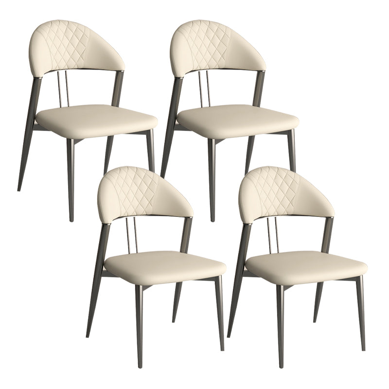 Contemporary Open Back Metal Armless Dining Chairs(Set of 1/2/4/6/8)