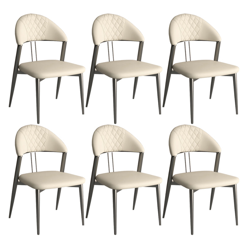 Contemporary Open Back Metal Armless Dining Chairs(Set of 1/2/4/6/8)