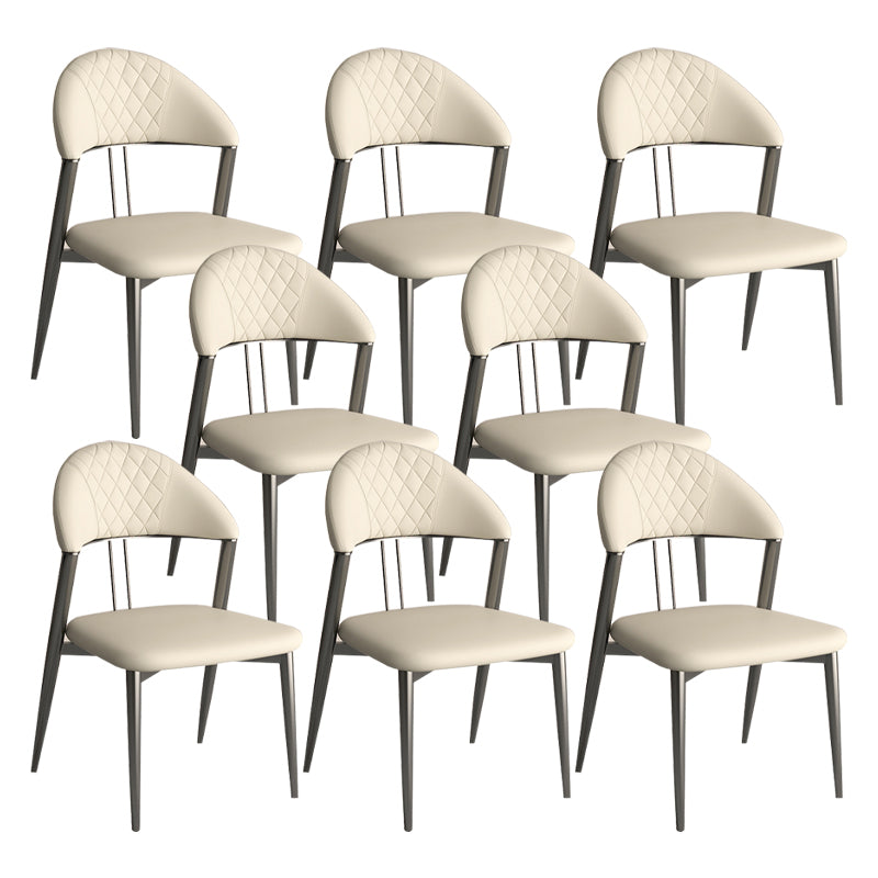 Contemporary Open Back Metal Armless Dining Chairs(Set of 1/2/4/6/8)