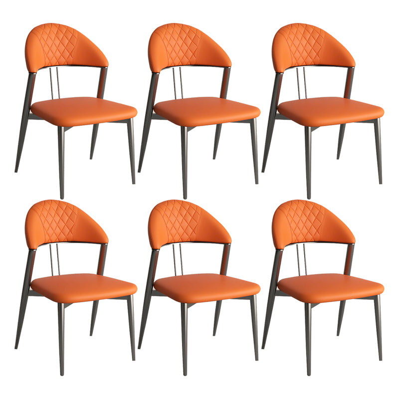 Contemporary Open Back Metal Armless Dining Chairs(Set of 1/2/4/6/8)