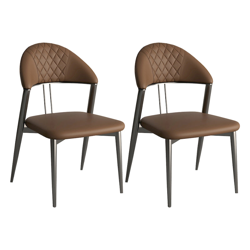 Contemporary Open Back Metal Armless Dining Chairs(Set of 1/2/4/6/8)