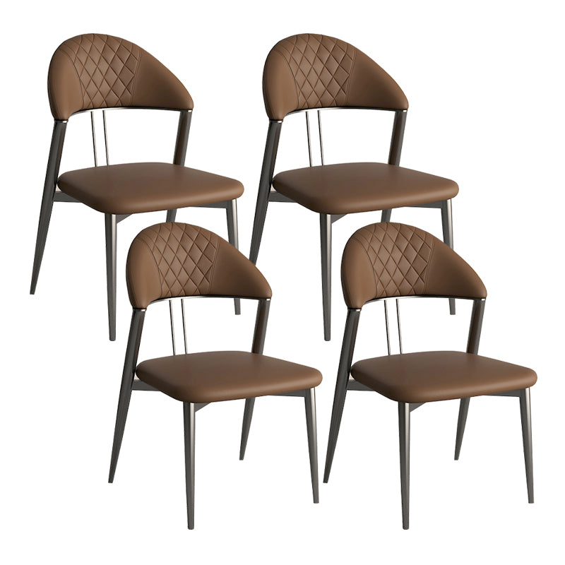 Contemporary Open Back Metal Armless Dining Chairs(Set of 1/2/4/6/8)