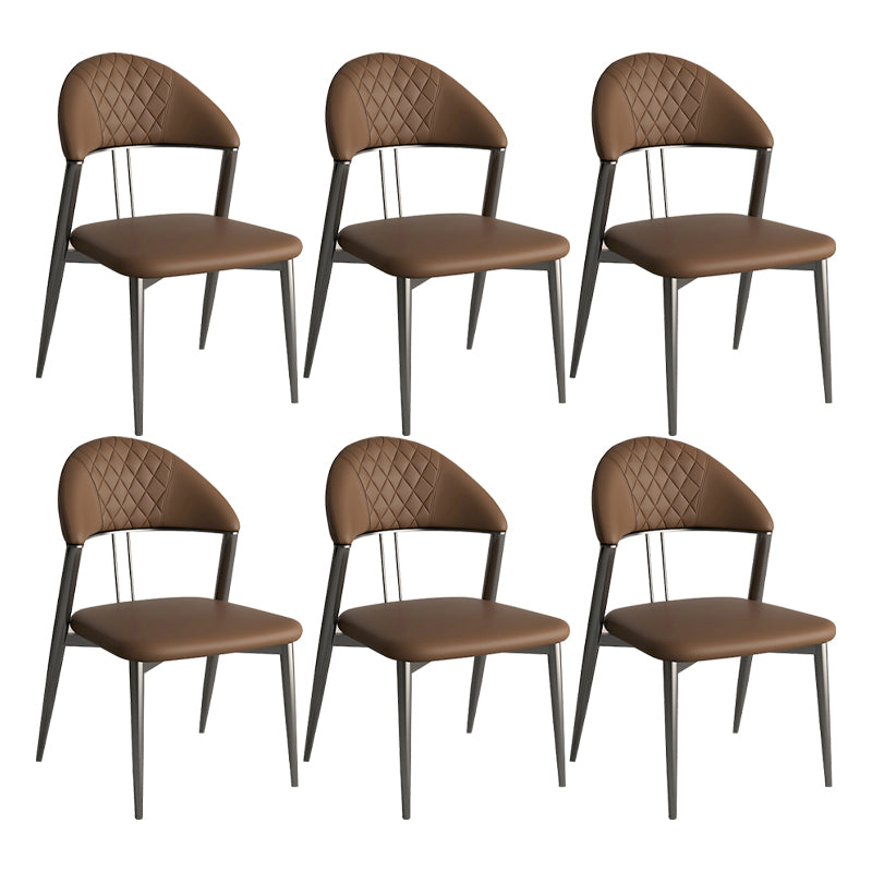 Contemporary Open Back Metal Armless Dining Chairs(Set of 1/2/4/6/8)