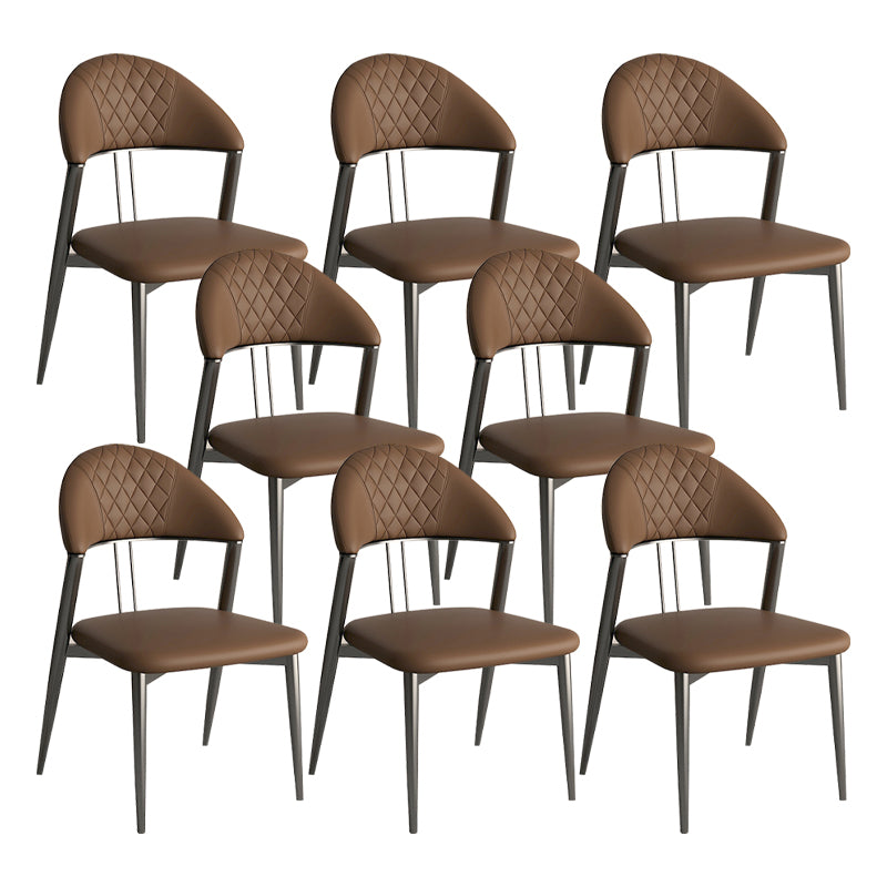 Contemporary Open Back Metal Armless Dining Chairs(Set of 1/2/4/6/8)