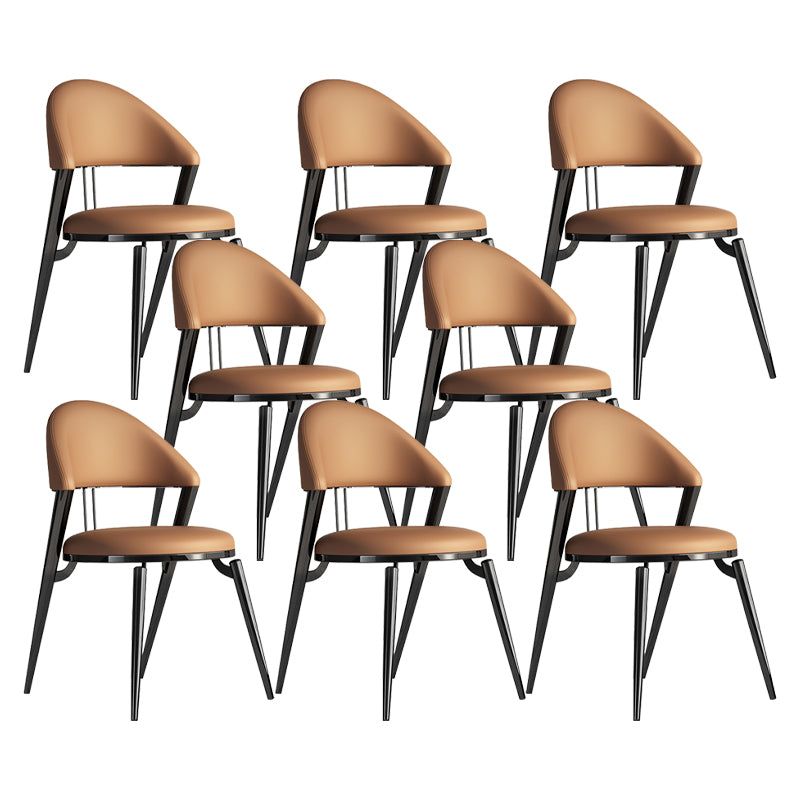 Contemporary Open Back Metal Armless Dining Chairs(Set of 1/2/4/6/8)