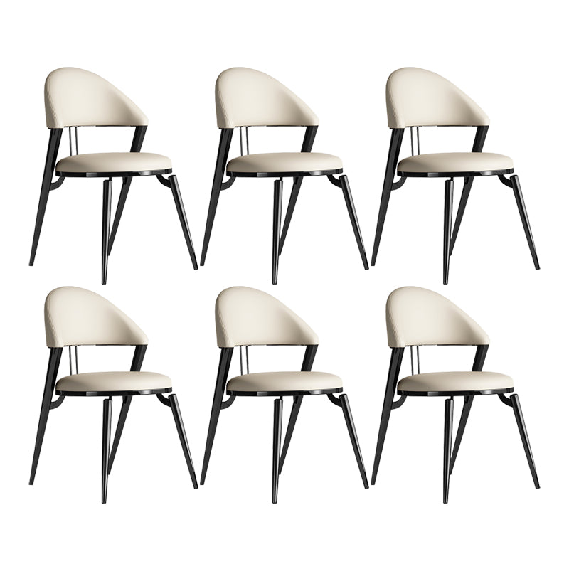 Contemporary Open Back Metal Armless Dining Chairs(Set of 1/2/4/6/8)