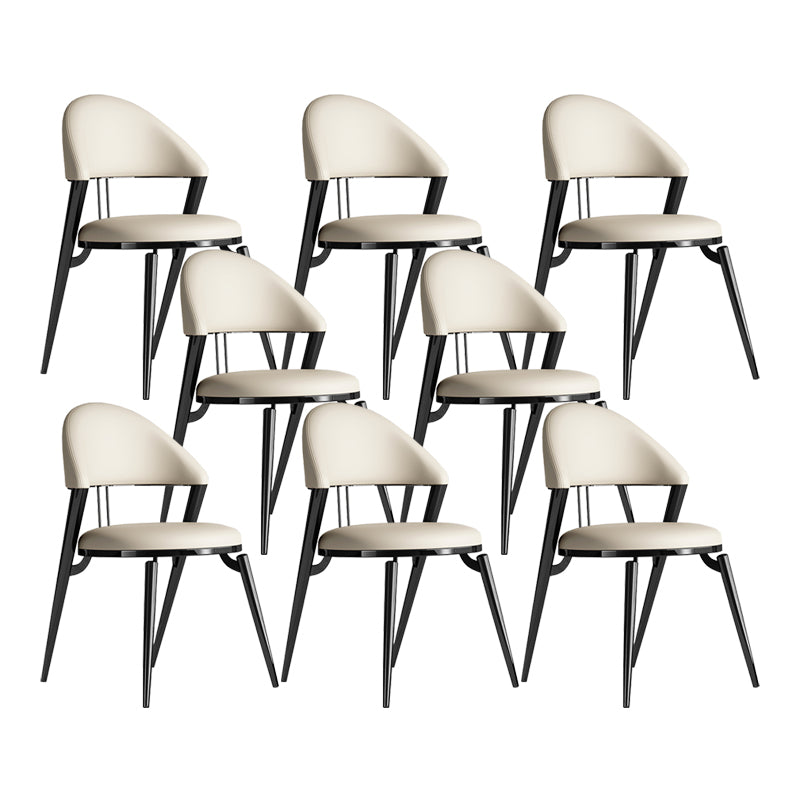 Contemporary Open Back Metal Armless Dining Chairs(Set of 1/2/4/6/8)