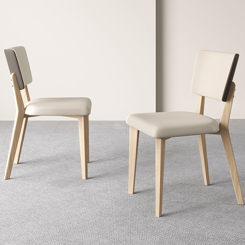 Contemporary Matte Finish Ash Wood Dining Chair for Living Room