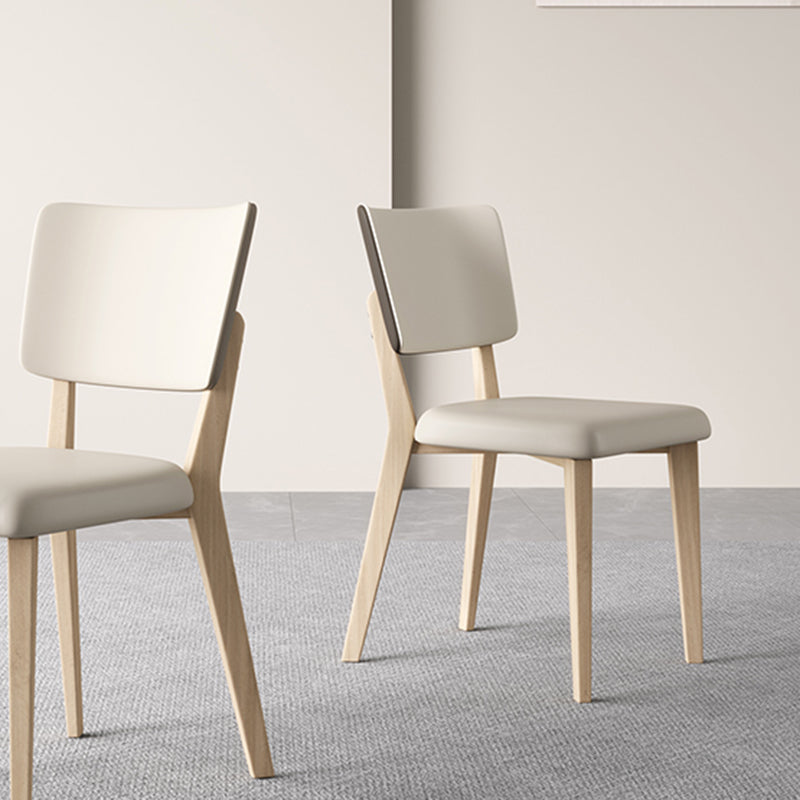 Contemporary Matte Finish Ash Wood Dining Chair for Living Room