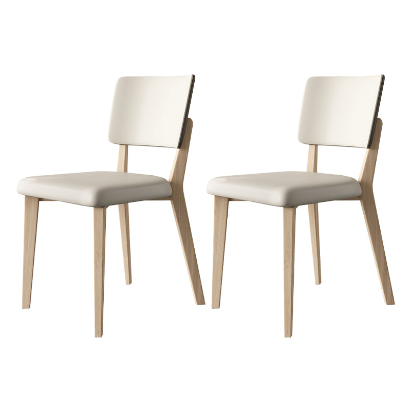 Contemporary Matte Finish Ash Wood Dining Chair for Living Room