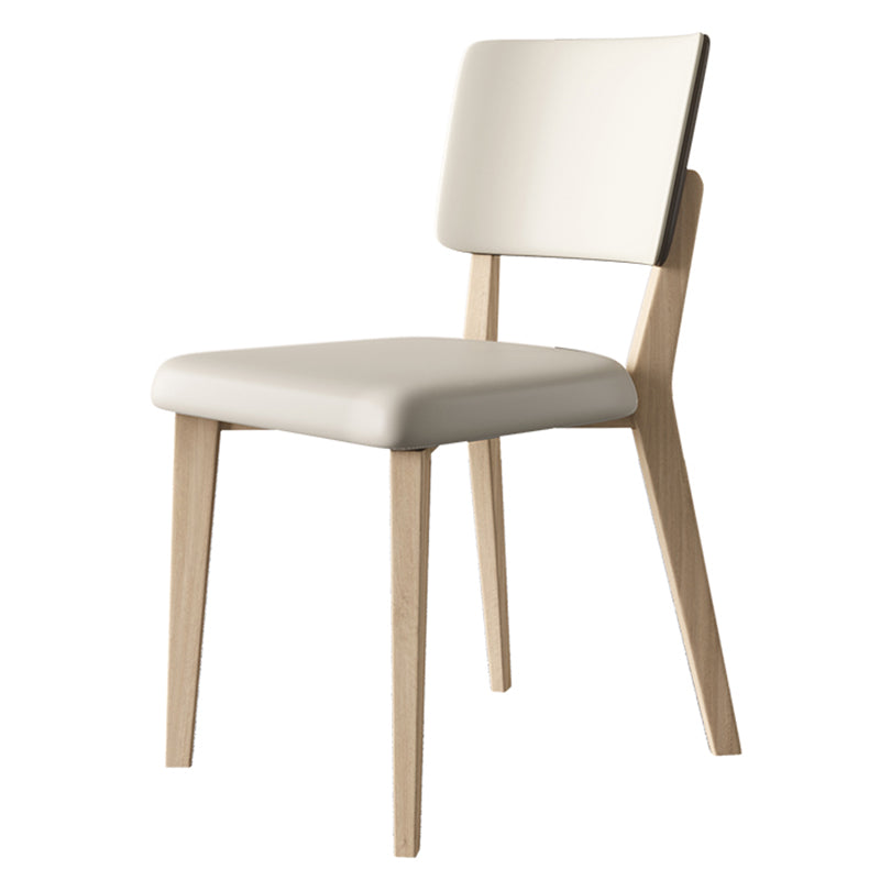 Contemporary Matte Finish Ash Wood Dining Chair for Living Room