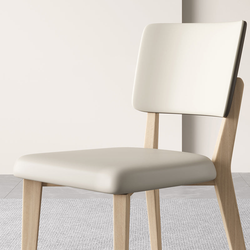 Contemporary Matte Finish Ash Wood Dining Chair for Living Room