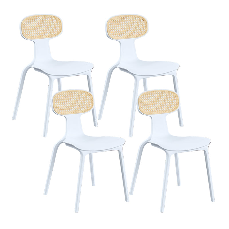 Contemporary Slat Back Plastic Armless Dining Chairs(Set of 4/8)