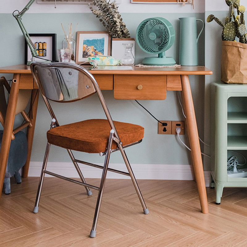 Metal Contemporary Indoor Folding Side Chair with Chrome Base