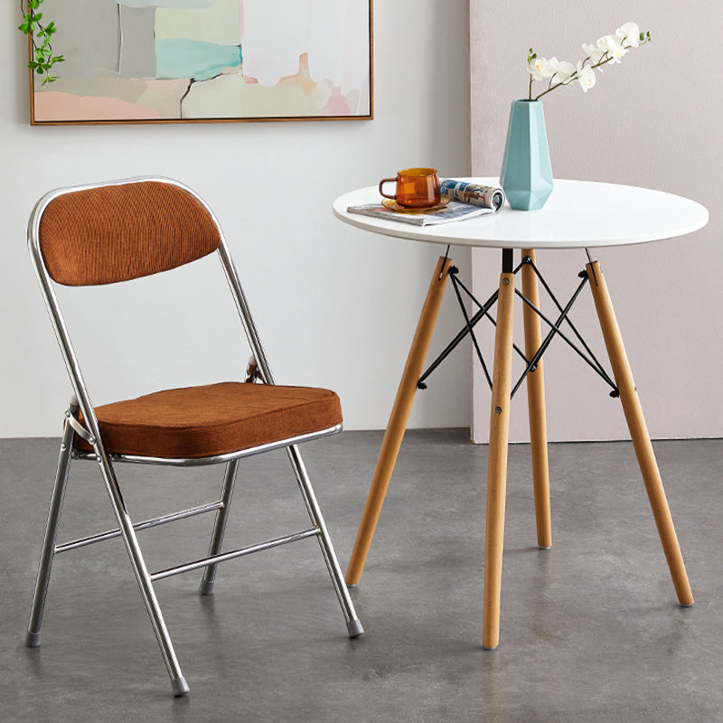 Metal Contemporary Indoor Folding Side Chair with Chrome Base