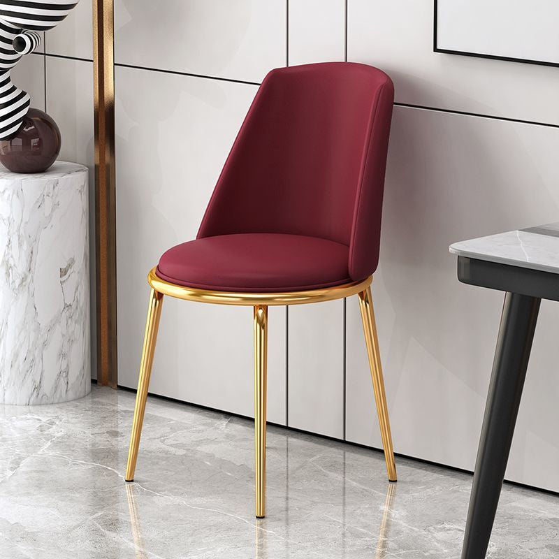 Contemporary Matte Finish Faux Leather Side Chair for Living Room