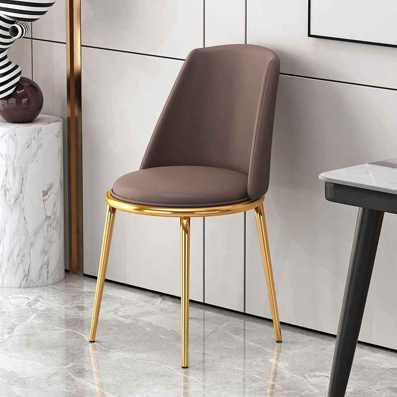 Contemporary Matte Finish Faux Leather Side Chair for Living Room