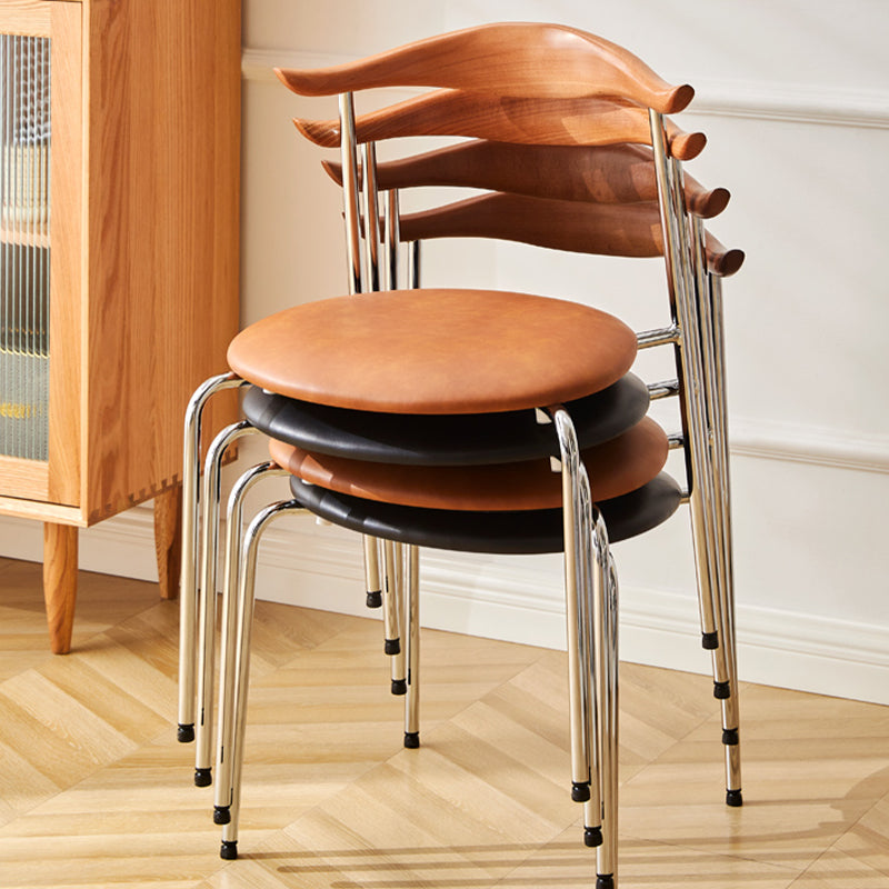 Contemporary Restaurant Open Back Armless Dining Chair with Upholstered