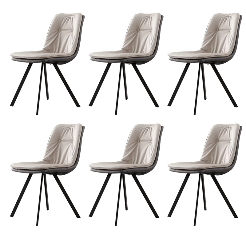 Contemporary Style Upholstered Dining Side Chair with Metal Base